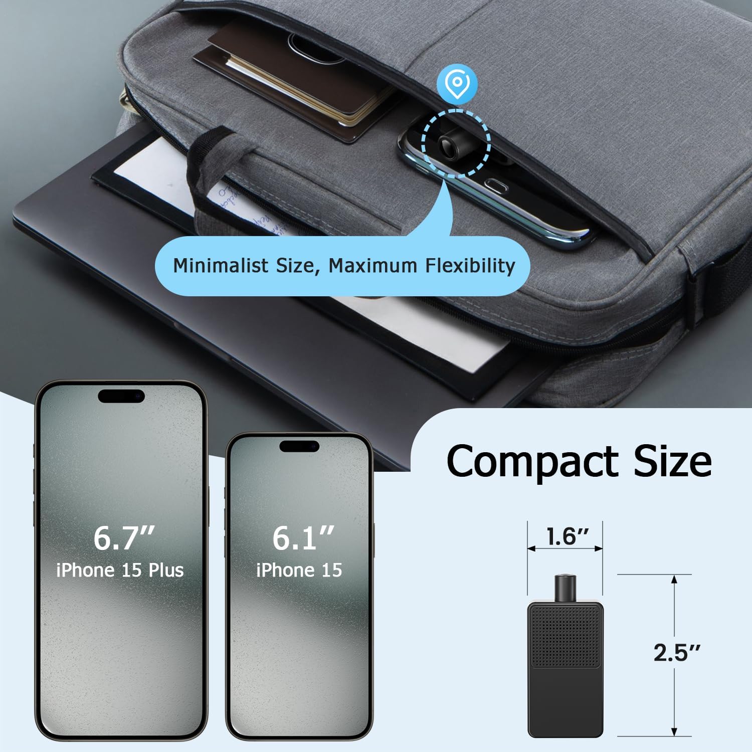 Hidden Camera, Nanny Cam Wireless with 8-Hour Battery Life, 4K Mini Security Camera WiFi/No-WiFi Use, 1-Year Free Cloud Storage