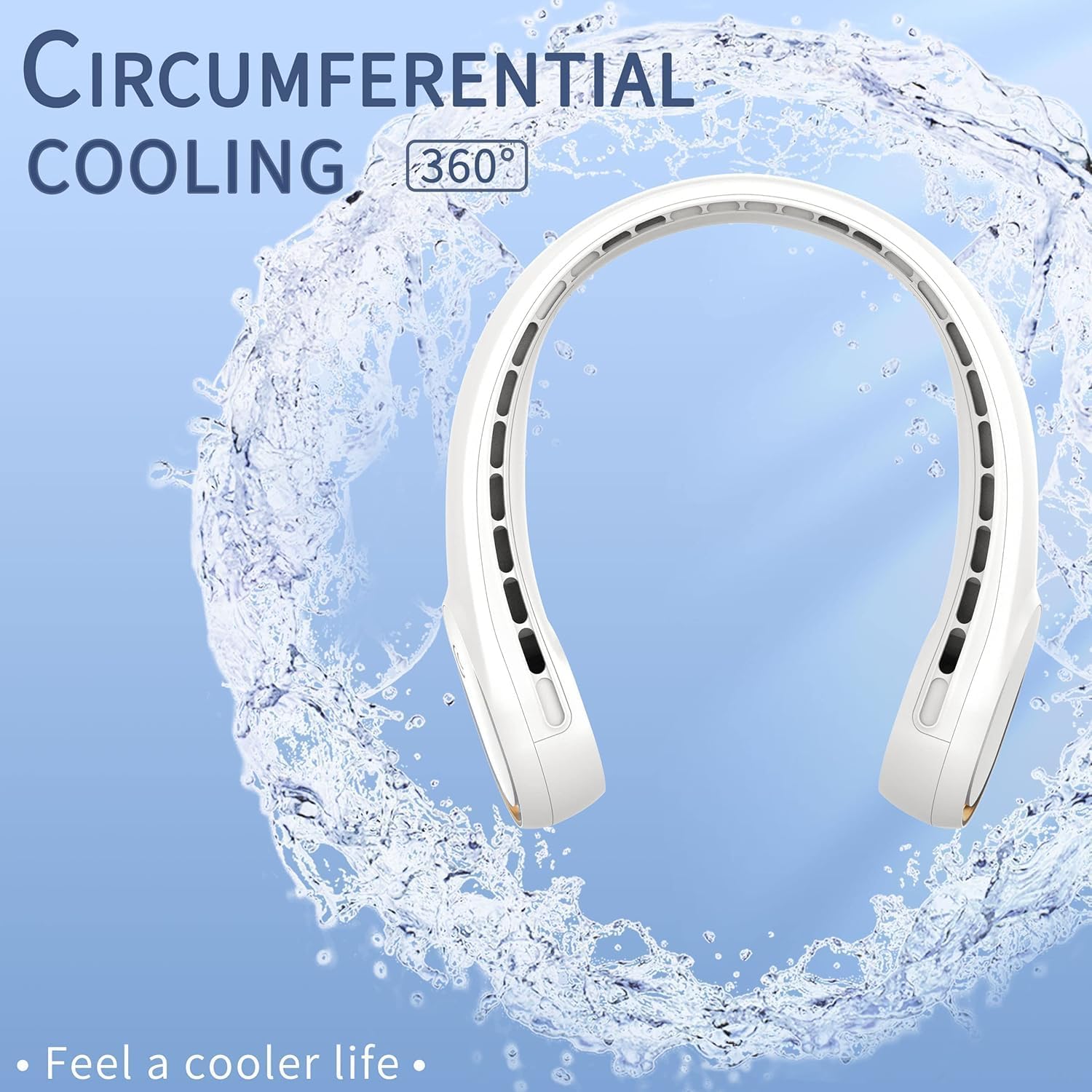 Neck Fan, Portable Personal Fan Strong Wind, 5200mAh, Air Volume,360° Cooling, No Hair Twisting