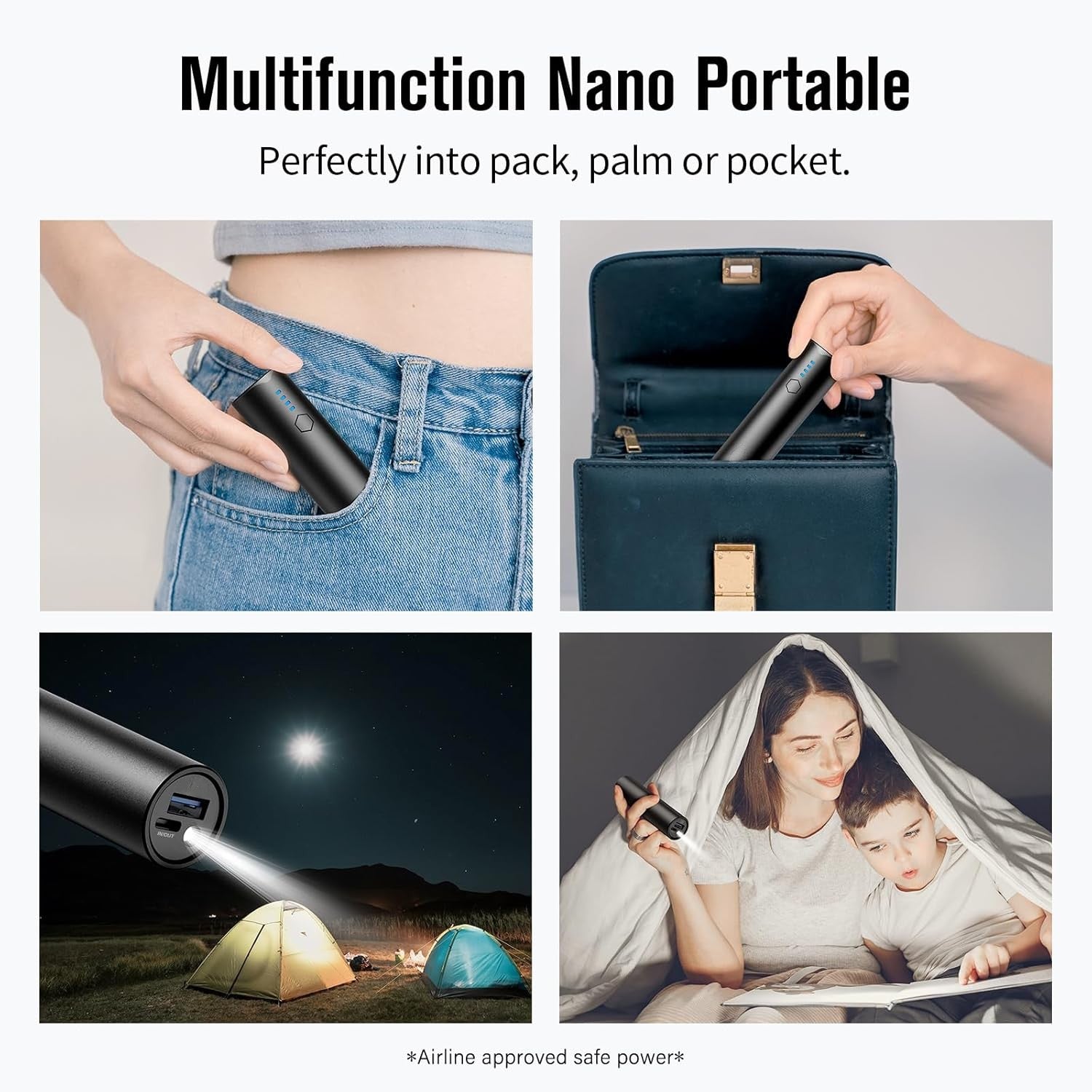 Portable Charger, 5000mAh Mini Power Bank, 2-Pack Pocket Size Fast Charging USB-C (in&Out), PowerNano, Compatible with iPhone Series