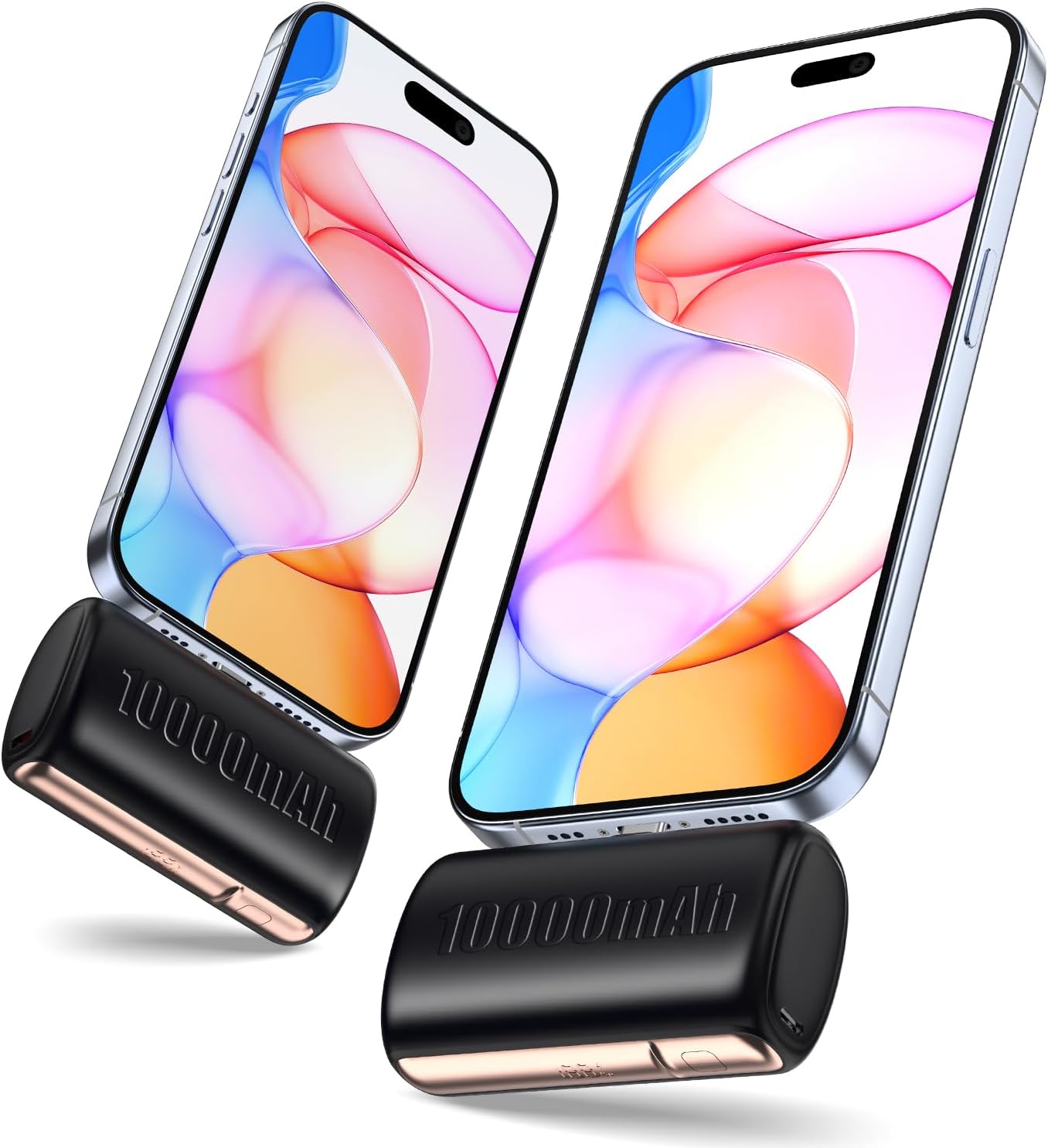 10000 mAh Mini Portable Charger Power Bank Upgraded Large Capacity USB C Fast Charging LCD Display Compatible with iPhone 16/15 Series/Android