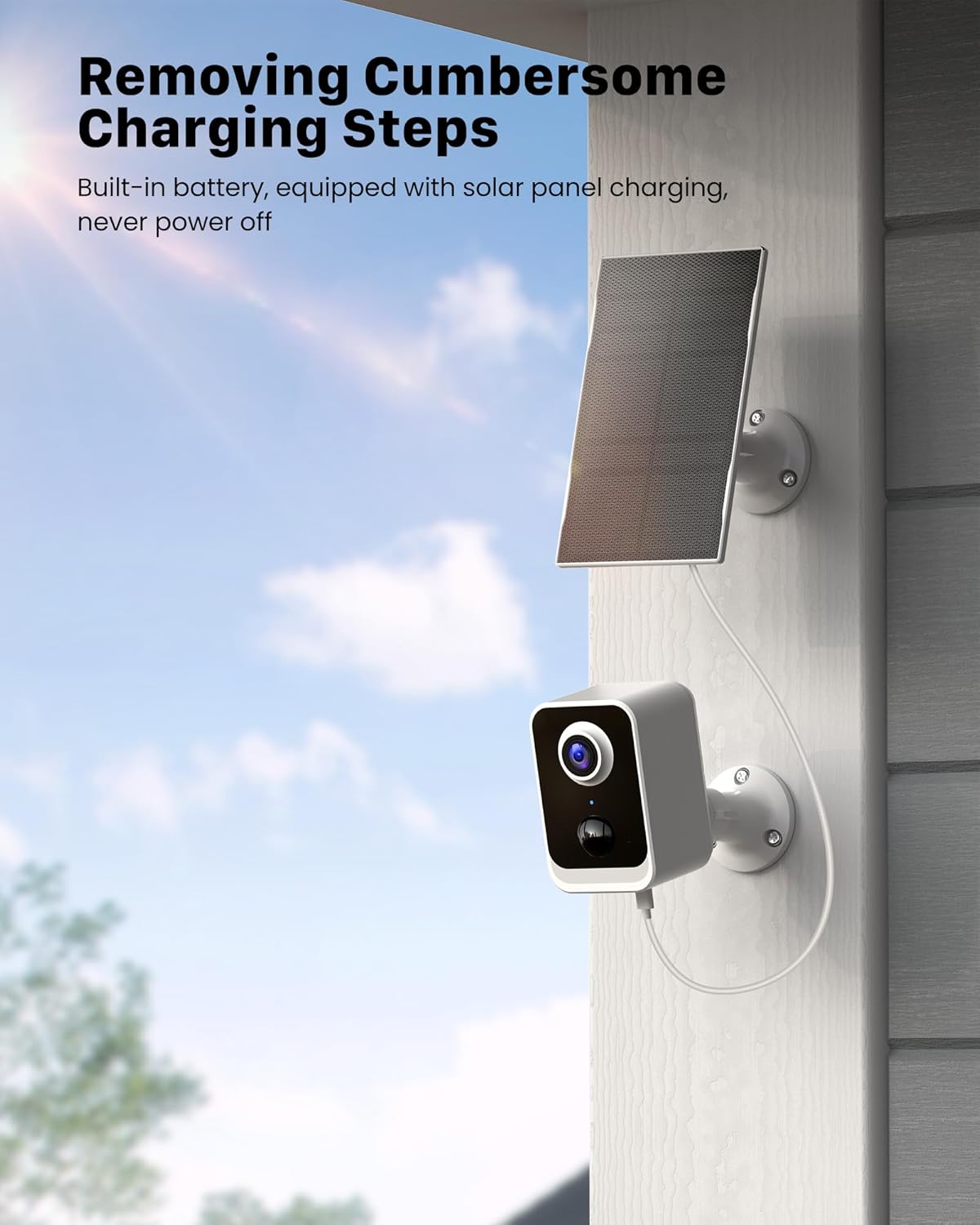 Cameras Wireless Outdoor Solar: Battery Power Cameras for Home Security WiFi Seguridad Camara System Kit Surveillance